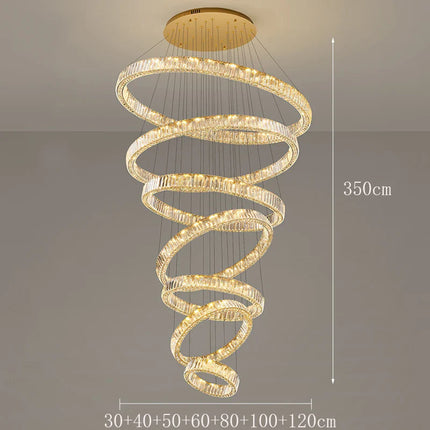 Lustre suspendu moderne en cristal pour salon et salle à manger, lumière chaude réglable
