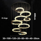 8 anneaux / télécommande dimmable / Noir