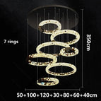 7 anneaux / télécommande dimmable / Noir