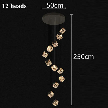 Lustre plafond moderne en cristal LED réglable 3000K-6000K