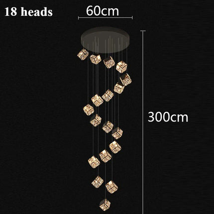 Lustre plafond moderne en cristal LED réglable 3000K-6000K