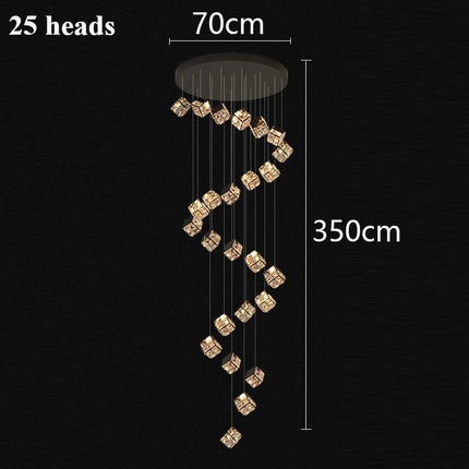 Lustre plafond moderne en cristal LED réglable 3000K-6000K