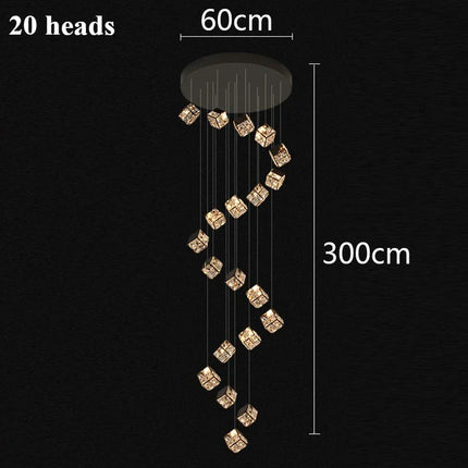 Lustre plafond moderne en cristal LED réglable 3000K-6000K