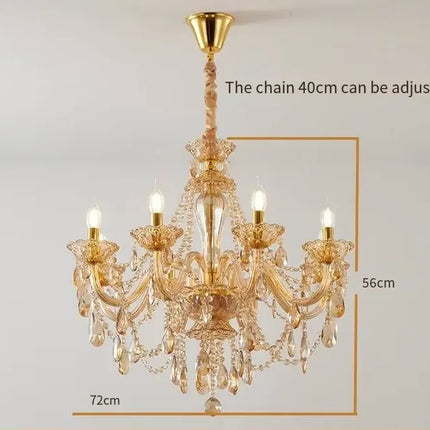 Lustre en cristal européen moderne pour salon et salle à manger élégante