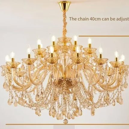 Lustre en cristal européen moderne pour salon et salle à manger élégante