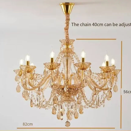 Lustre en cristal européen moderne pour salon et salle à manger élégante