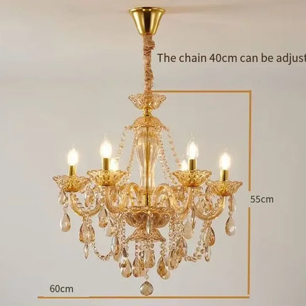 Lustre en cristal européen moderne pour salon et salle à manger élégante