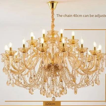Lustre en cristal européen moderne pour salon et salle à manger élégante