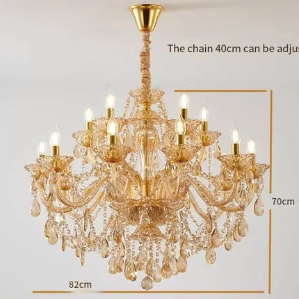 Lustre en cristal européen moderne pour salon et salle à manger élégante