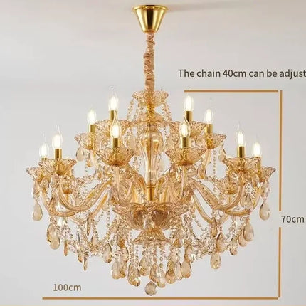 Lustre en cristal européen moderne pour salon et salle à manger élégante