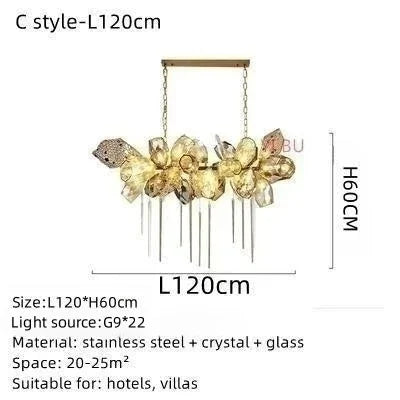 Lustre suspendu LED en acier inoxydable et cristal, design moderne pour salon et chambre, ampoules incluses