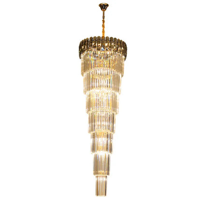 Lustre suspension LED moderne en cristal pour hall et escalier