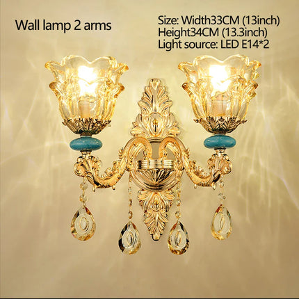 Lustre design européen en céramique et cristal, lumière chaude élégante