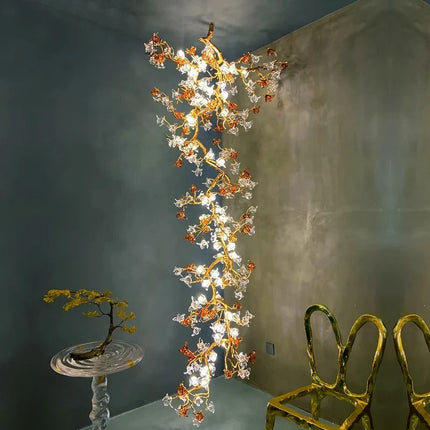 Lustre cristal et laiton style victorien pour mariage, éclairage villa