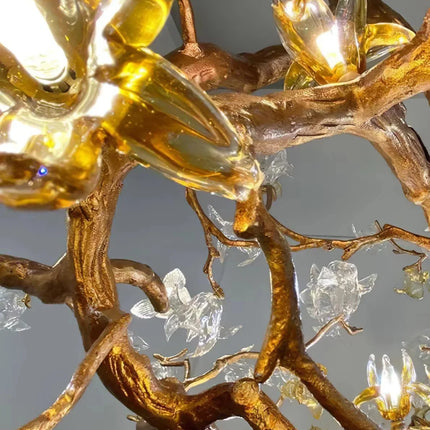 Lustre cristal et laiton style victorien pour mariage, éclairage villa