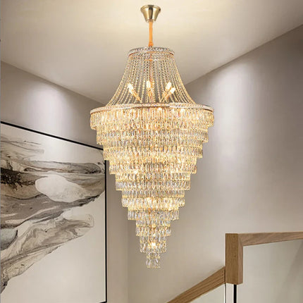 Lustre moderne en cristal noir et doré, éclairage suspendu pour salon et hall