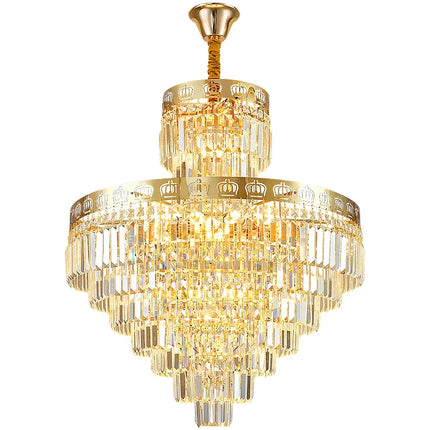 Lustre moderne en cristal LED pour salon et hall d’escalier en colimaçon