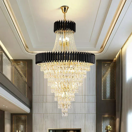 Lustre en cristal de luxe moderne pour villa et salon design Loft