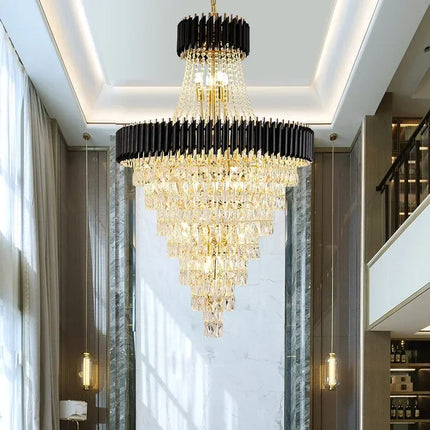 Lustre en cristal de luxe moderne pour villa et salon design Loft