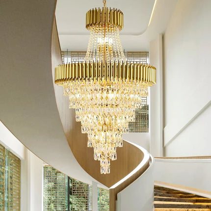 Lustre en cristal de luxe moderne pour villa et salon design Loft