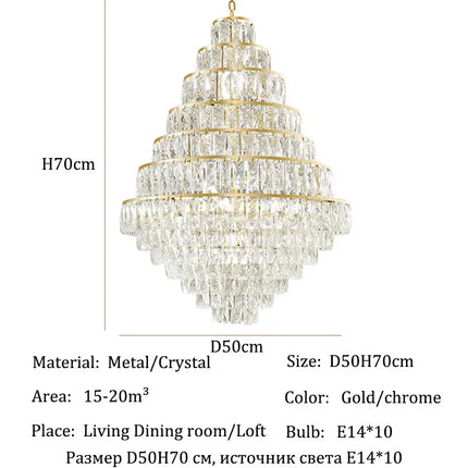 Lustre en cristal de luxe moderne pour salon, éclairage LED élégant