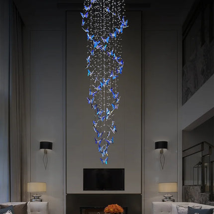 Lustre duplex creux rotatif en cristal style postmoderne pour hall