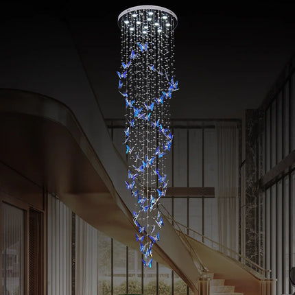 Lustre duplex creux rotatif en cristal style postmoderne pour hall