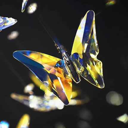 Lustre cristal K9 papillon design nordique pour salon et escalier