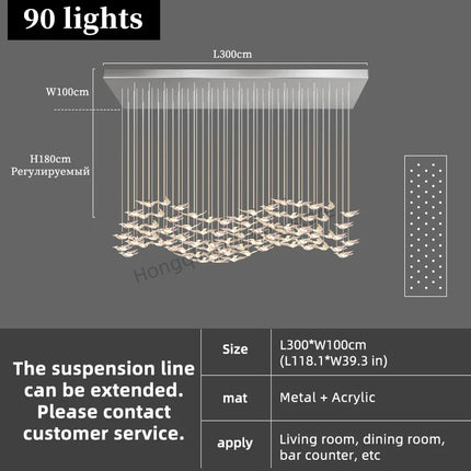 Lustre suspendu en verre et métal style moderne pour hall d’hôtel