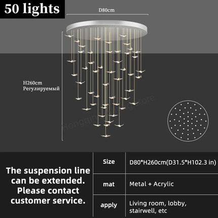 Lustre suspendu en verre et métal style moderne pour hall d’hôtel