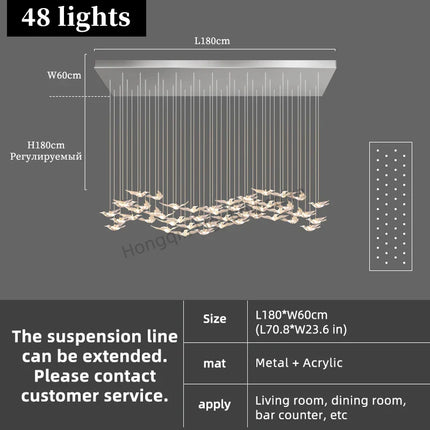 Lustre suspendu en verre et métal style moderne pour hall d’hôtel