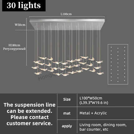 Lustre suspendu en verre et métal style moderne pour hall d’hôtel
