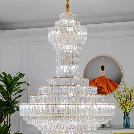 Lustre en cristal de luxe moderne pour salon et villa, éclairage LED élégant