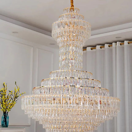 Lustre en cristal de luxe moderne pour salon et villa, éclairage LED élégant