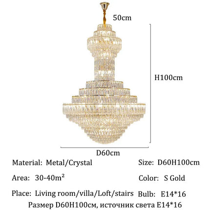 Lustre en cristal de luxe moderne pour salon et villa, éclairage LED élégant
