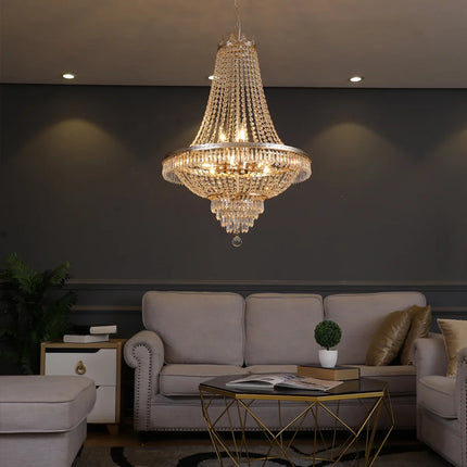 Lustre suspendu en cristal LED design européen pour intérieur élégant