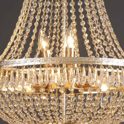 Lustre suspendu en cristal LED design européen pour intérieur élégant