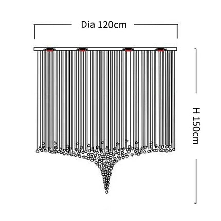 Lustre LED en cristal moderne en pierre de verre pour escalier et villa