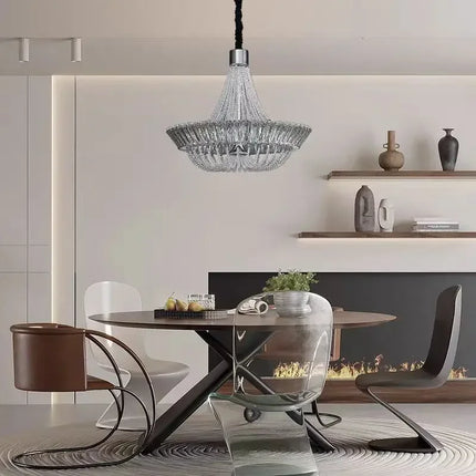 Lustre suspension en cristal américain chrome doré pour salon et restaurant