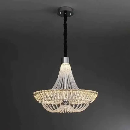 Lustre suspension en cristal américain chrome doré pour salon et restaurant