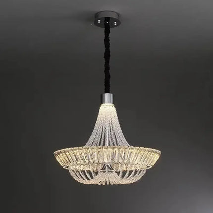 Lustre suspension en cristal américain chrome doré pour salon et restaurant