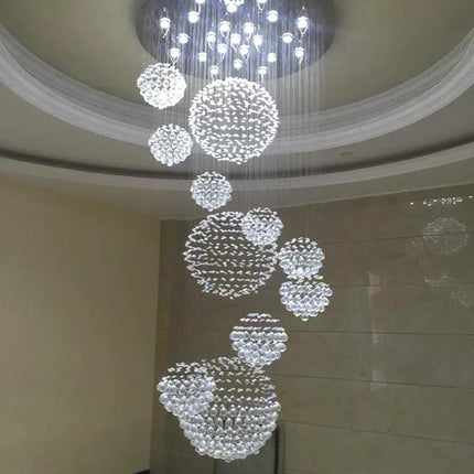 Lustre moderne boule de cristal LED design luxe pour salon