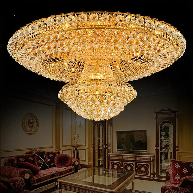 Plafonnier contemporain en métal doré - LED - Ø1,2-1,5 m - ROMA