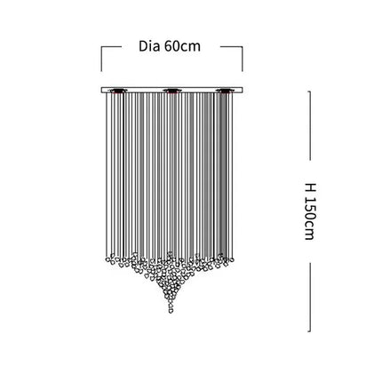 Lustre LED moderne en cristal pour escalier et salon, lumière chaude