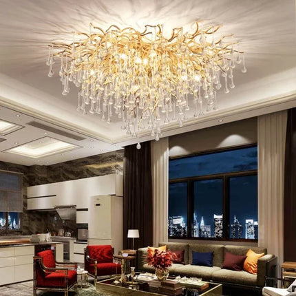 Lustre suspendu en cristal moderne américain pour salon et salle à manger