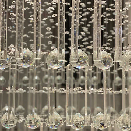 Lustre suspendu en cristal colonnaire, design moderne pour salon et escalier