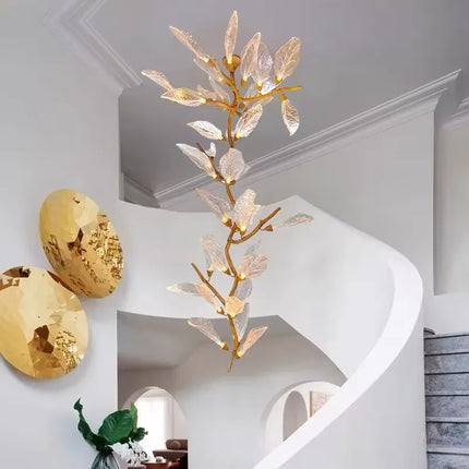 Lustre suspendu moderne en cuivre G9 LED, ambiance chaleureuse pour villa et restaurant