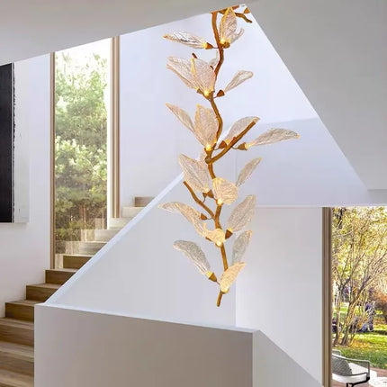 Lustre suspendu moderne en cuivre G9 LED, ambiance chaleureuse pour villa et restaurant