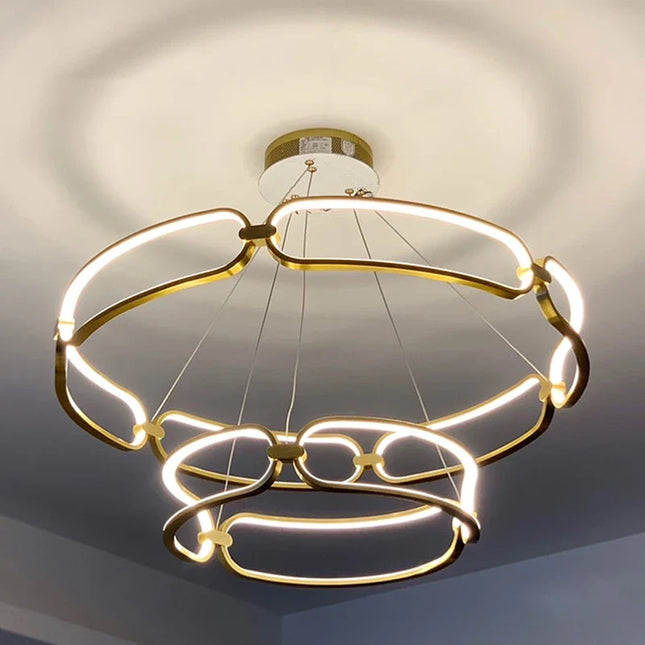 Plafonnier LED rectangulaire minimaliste en nickel brossé, design moderne et luxueux pour intérieur
