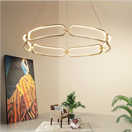Plafonnier LED rectangulaire minimaliste en nickel brossé, design moderne et luxueux pour intérieur